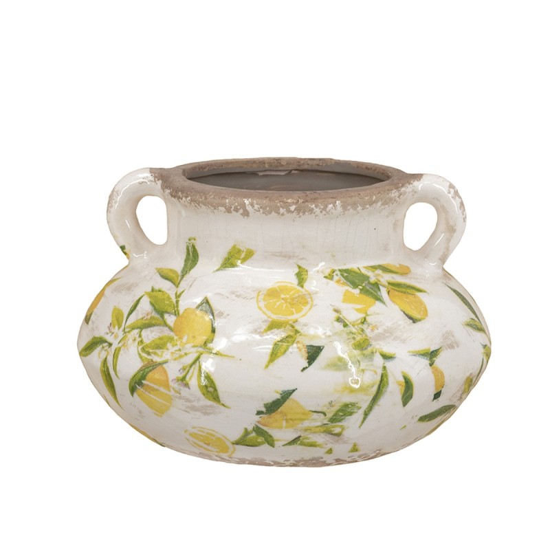 Artekko Lemon Λευκό Κεραμικό Βάζο με Λεμόνια (13.2x20.5x20.5)cm