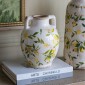 Artekko Lemon Λευκό Κεραμικό Βάζο με Λεμόνια (22x17x17)cm