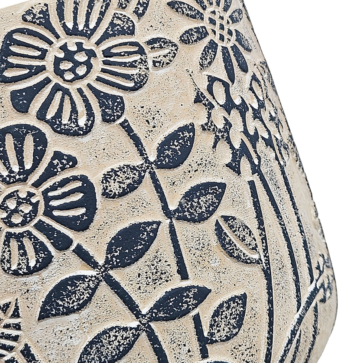 Artekko Cement Μπεζ Τσιμεντένια Διακοσμητικά Κασπώ με Σχέδια (18x18x17)cm 2pcs