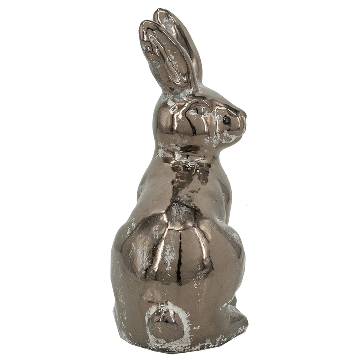 Artekko Candia Animal Μπρονζέ Διακοσμητικός Λαγός από Τερακότα (18x11x29)cm