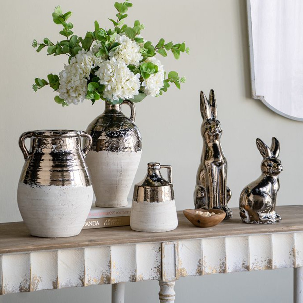 Artekko Candia Animal Μπρονζέ Διακοσμητικός Λαγός από Τερακότα (16x13.5x45)cm