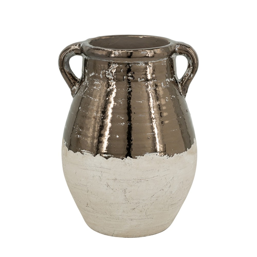 Artekko Candia Βάζο από Τερακότα σε Μπρονζέ με Μπεζ (24.5x24.5x33)cm Artekko Candia Βάζο από Τερακότα σε Μπρονζέ με Μπεζ (24.5x24.5x33)cm