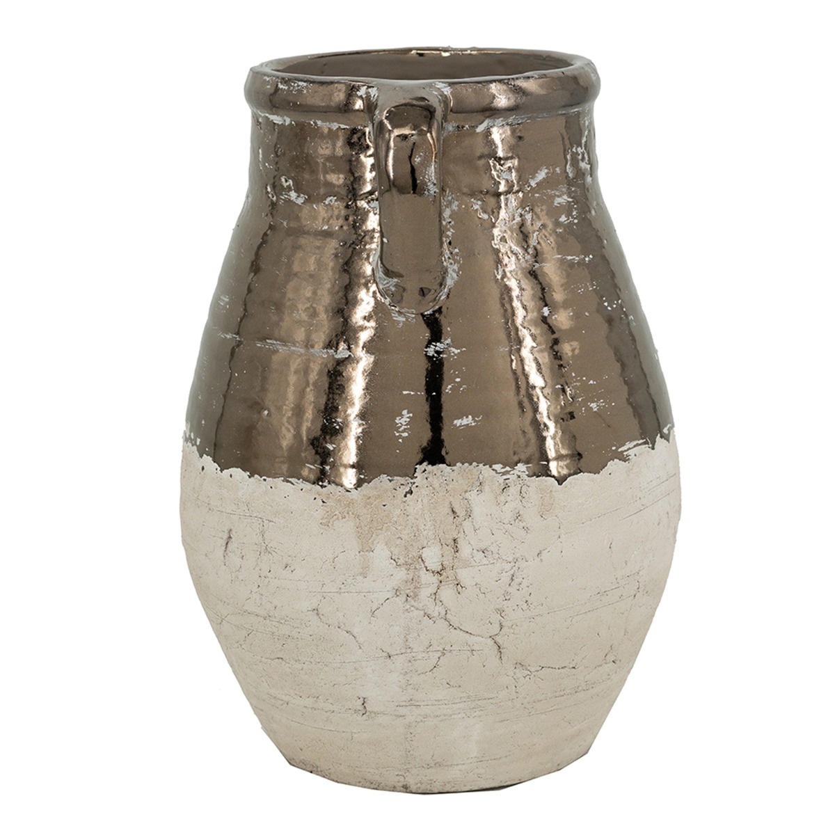 Artekko Candia Βάζο από Τερακότα σε Μπρονζέ με Μπεζ (24.5x24.5x33)cm Artekko Candia Βάζο από Τερακότα σε Μπρονζέ με Μπεζ (24.5x24.5x33)cm