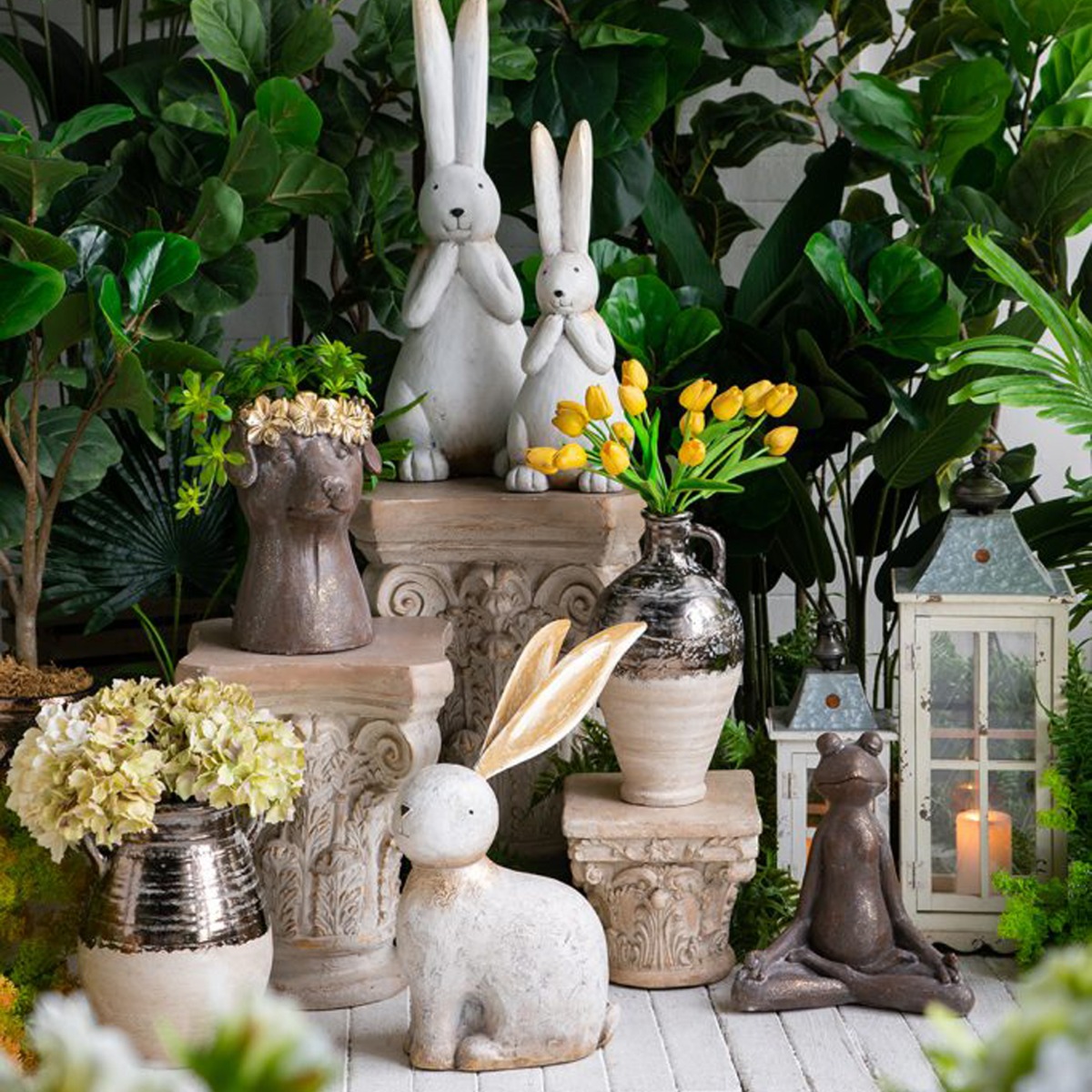 Artekko Candia Βάζο από Τερακότα σε Μπρονζέ με Μπεζ (24.5x24.5x33)cm Artekko Candia Βάζο από Τερακότα σε Μπρονζέ με Μπεζ (24.5x24.5x33)cm