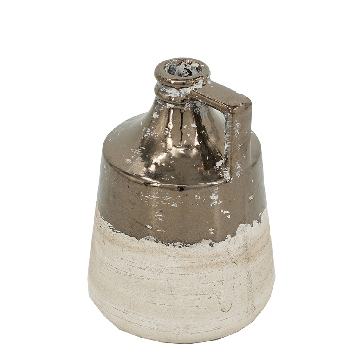 Artekko Candia Δοχείο Βάζο από Τερακότα σε Μπρονζέ με Μπεζ (15.5x15.5x21)cm Artekko Candia Δοχείο Βάζο από Τερακότα σε Μπρονζέ με Μπεζ (15.5x15.5x21)cm