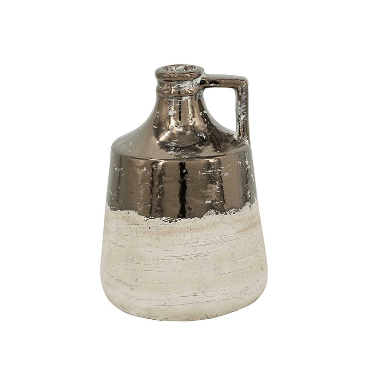 Artekko Candia Δοχείο Βάζο από Τερακότα σε Μπρονζέ με Μπεζ (15.5x15.5x21)cm Artekko Candia Δοχείο Βάζο από Τερακότα σε Μπρονζέ με Μπεζ (15.5x15.5x21)cm