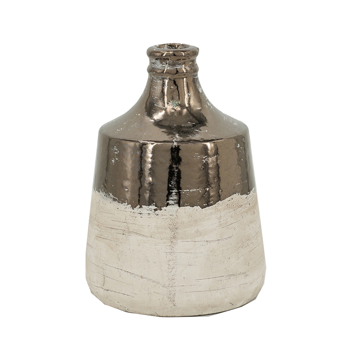 Artekko Candia Δοχείο Βάζο από Τερακότα σε Μπρονζέ με Μπεζ (15.5x15.5x21)cm Artekko Candia Δοχείο Βάζο από Τερακότα σε Μπρονζέ με Μπεζ (15.5x15.5x21)cm