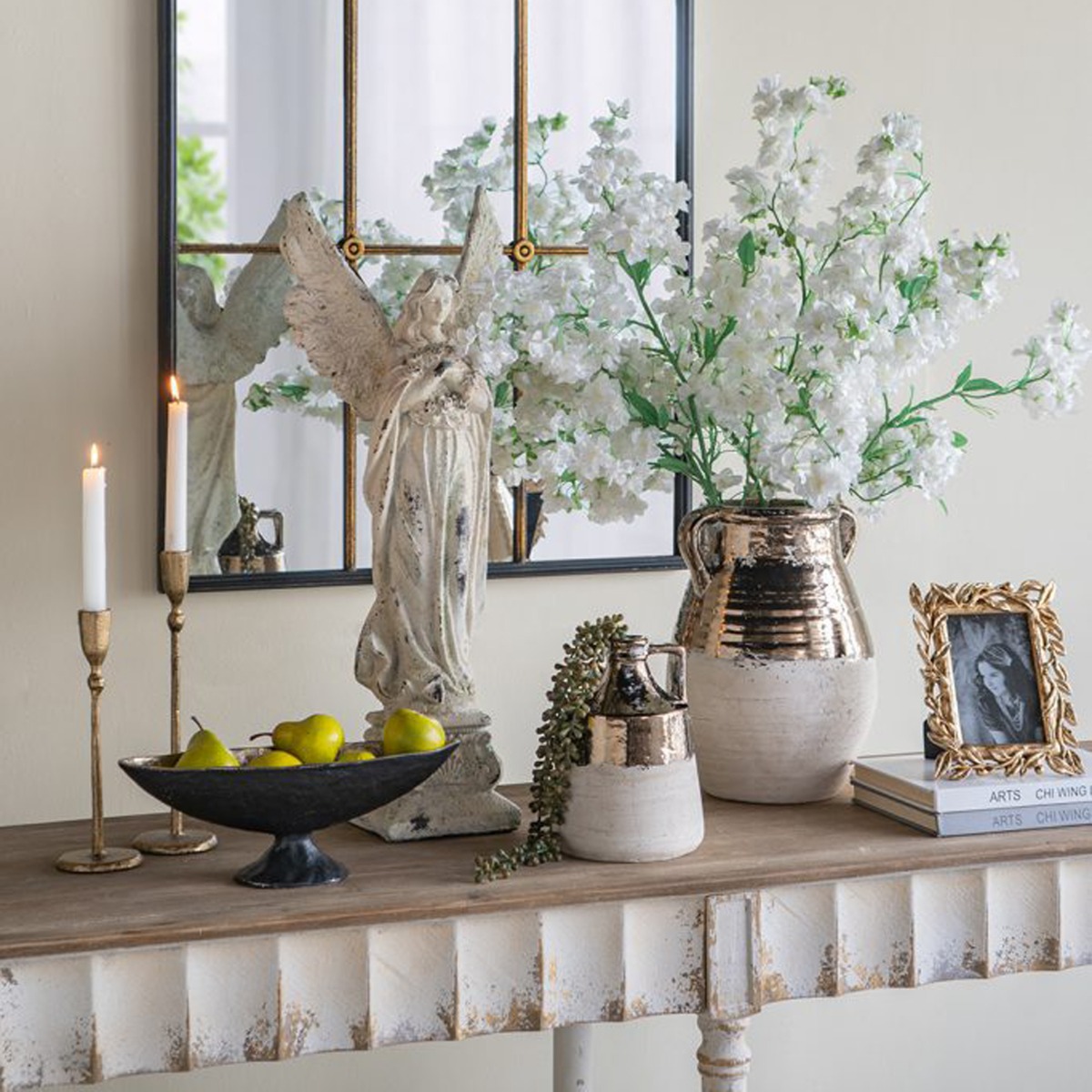 Artekko Candia Δοχείο Βάζο από Τερακότα σε Μπρονζέ με Μπεζ (15.5x15.5x21)cm Artekko Candia Δοχείο Βάζο από Τερακότα σε Μπρονζέ με Μπεζ (15.5x15.5x21)cm