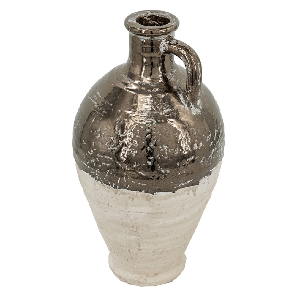 Artekko Candia Βάζο από Τερακότα σε Μπρονζέ με Μπεζ (20x20x38)cm