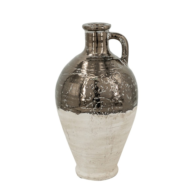 Artekko Candia Βάζο από Τερακότα σε Μπρονζέ με Μπεζ (20x20x38)cm