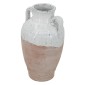Artekko Candia Βάζο από Τερακότα σε Λευκό με Μπεζ (22x22x40)cm Artekko Candia Βάζο από Τερακότα σε Λευκό με Μπεζ (22x22x40)cm