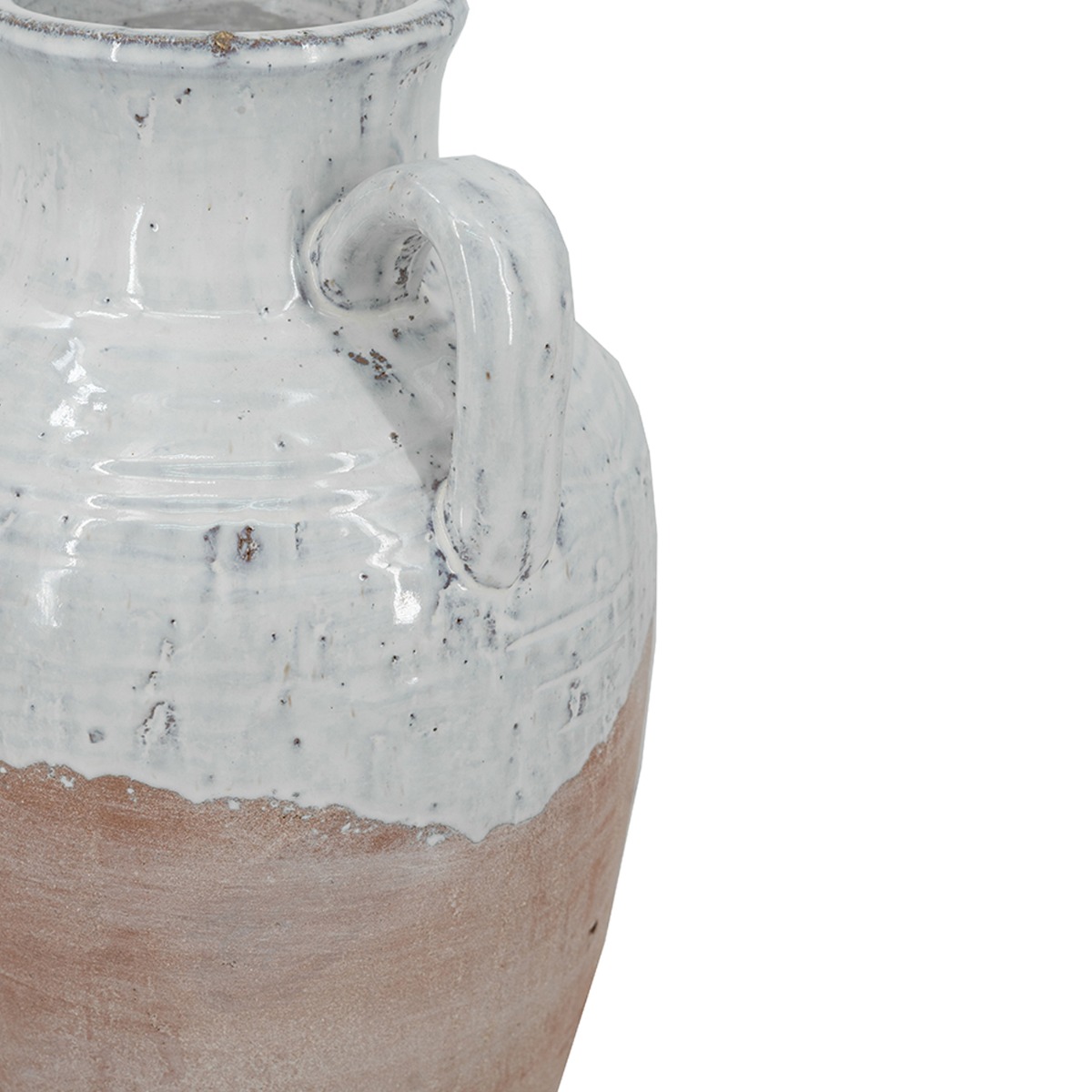 Artekko Candia Βάζο από Τερακότα σε Λευκό με Μπεζ (22x22x40)cm Artekko Candia Βάζο από Τερακότα σε Λευκό με Μπεζ (22x22x40)cm