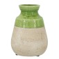 Artekko Candia Πράσινο Κεραμικό Βάζο με Μπεζ (15.5x14.5x20)cm
