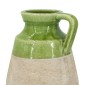 Artekko Candia Πράσινο Κεραμικό Βάζο με Μπεζ (15.5x14.5x20)cm