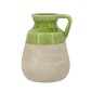 Artekko Candia Πράσινο Κεραμικό Βάζο με Μπεζ (15.5x14.5x20)cm
