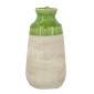 Artekko Candia Πράσινο Κεραμικό Βάζο με Μπεζ (15.5x14.5x30)cm