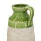 Artekko Candia Πράσινο Κεραμικό Βάζο με Μπεζ (15.5x14.5x30)cm