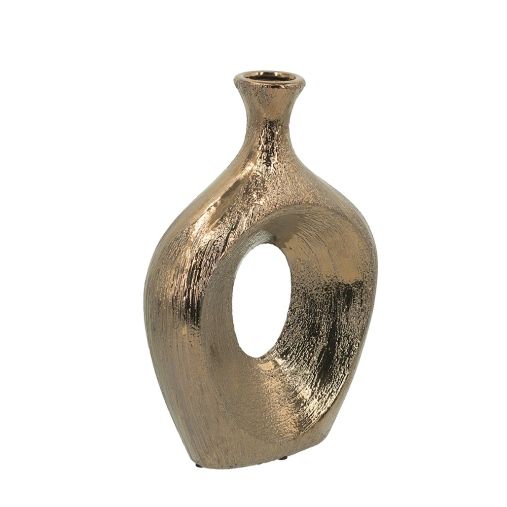 Artekko Lidded Μπρονζέ Κεραμικό Βάζο (23x8x33.5)cm