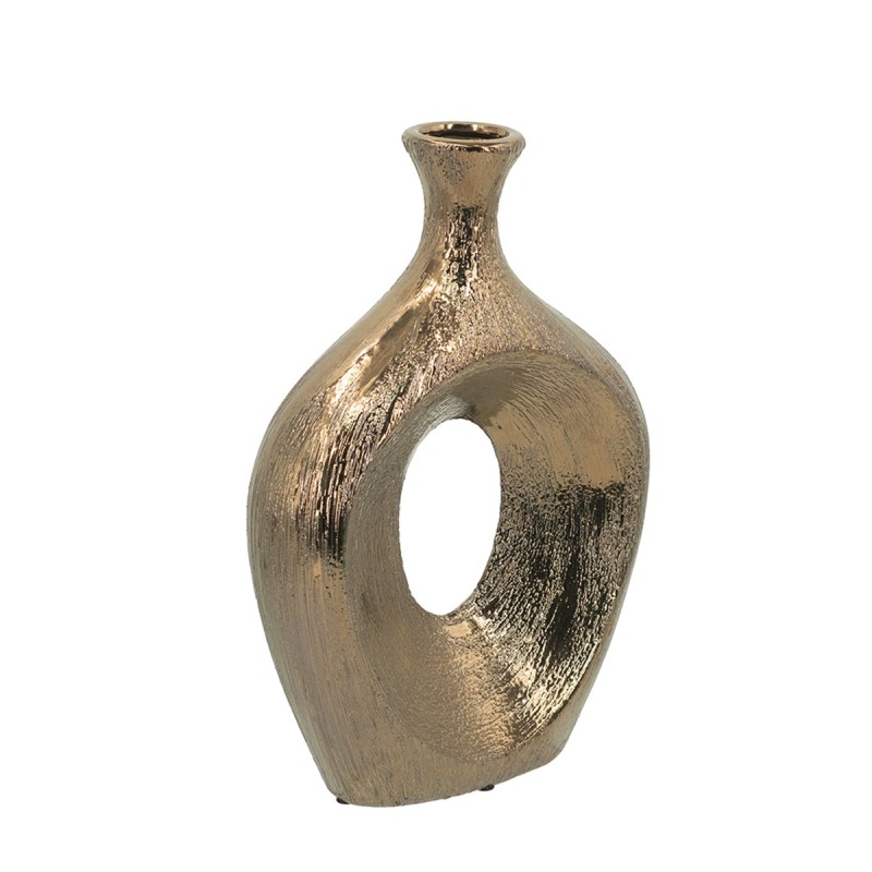 Artekko Lidded Μπρονζέ Κεραμικό Βάζο (23x8x33.5)cm