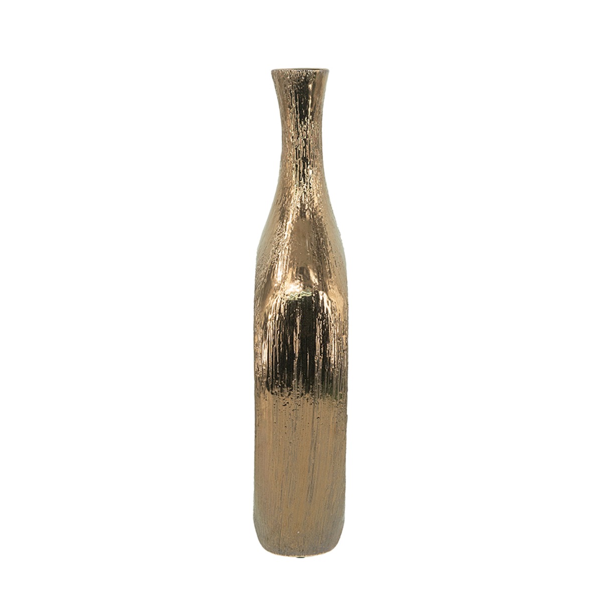 Artekko Lidded Μπρονζέ Κεραμικό Βάζο (23x9x48)cm