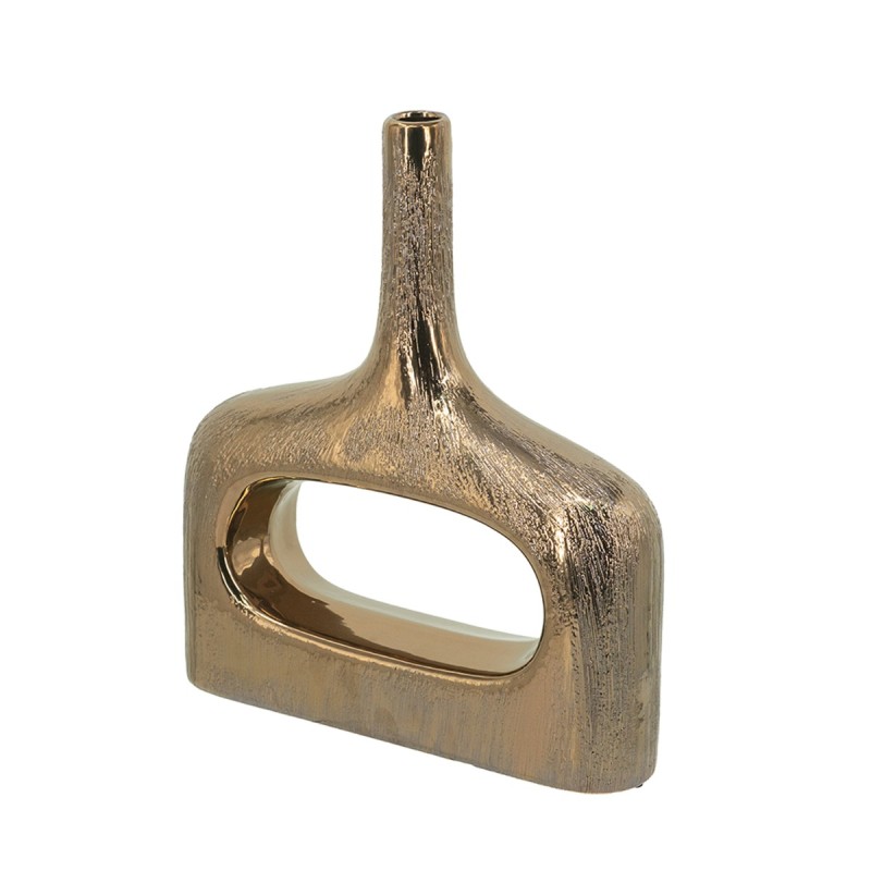 Artekko Lidded Μπρονζέ Κεραμικό Βάζο (23x7x33)cm