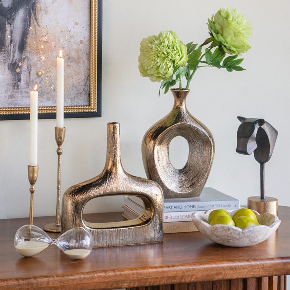 Artekko Lidded Μπρονζέ Κεραμικό Βάζο (23x7x33)cm