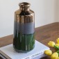 Artekko Electric Κεραμικό Βάζο σε Πράσινο με Μπρονζέ (14x14x30)cm Artekko Electric Κεραμικό Βάζο σε Πράσινο με Μπρονζέ (14x14x30)cm