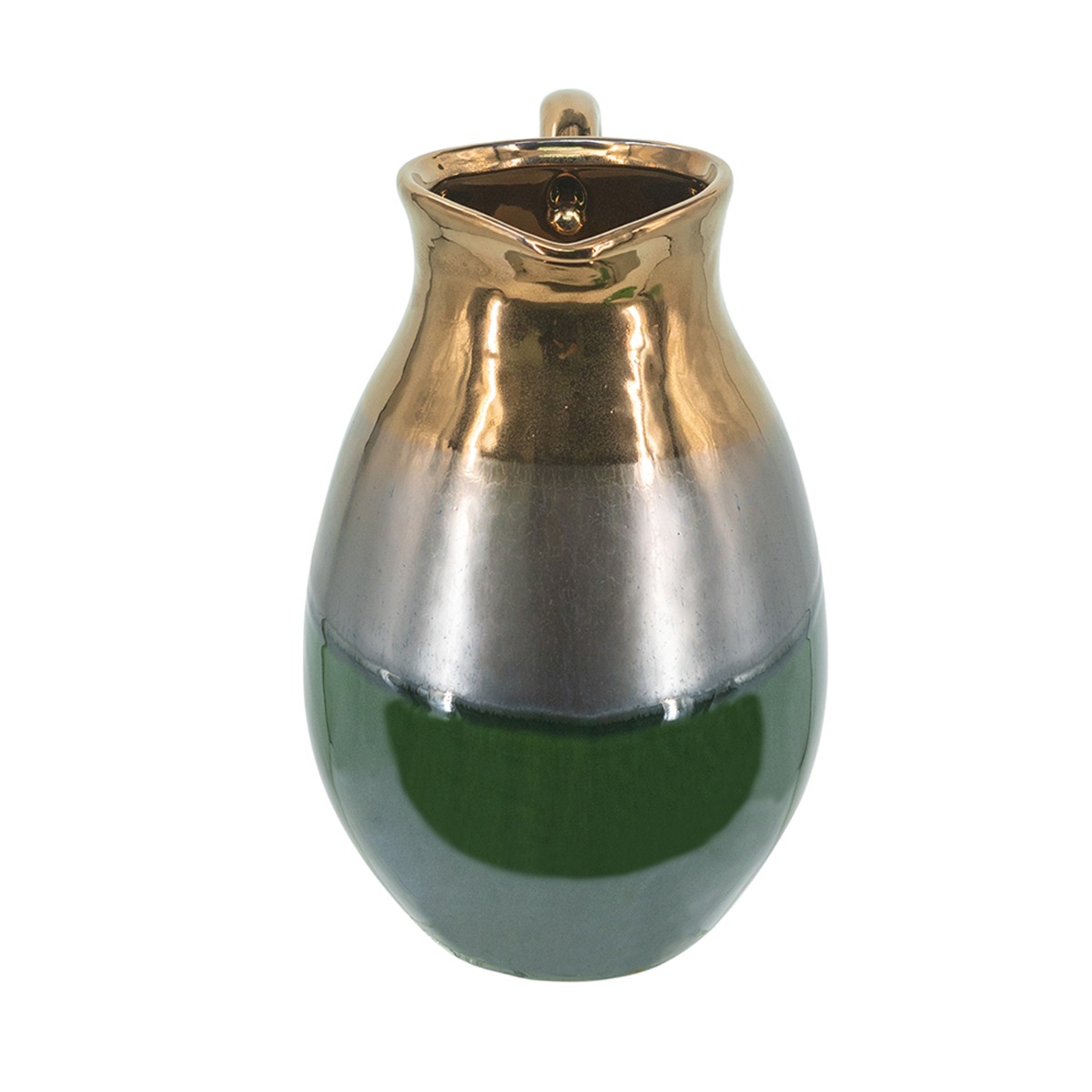 Artekko Electric Κεραμικό Βάζο Κανάτα σε Πράσινο με Μπρονζέ (20.5x16x25)cm Artekko Electric Κεραμικό Βάζο Κανάτα σε Πράσινο με Μπρονζέ (20.5x16x25)cm