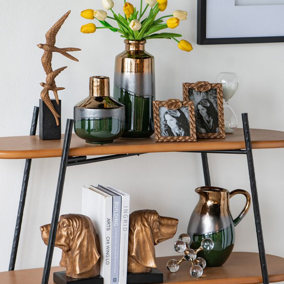 Artekko Electric Κεραμικό Βάζο Κανάτα σε Πράσινο με Μπρονζέ (20.5x16x25)cm Artekko Electric Κεραμικό Βάζο Κανάτα σε Πράσινο με Μπρονζέ (20.5x16x25)cm