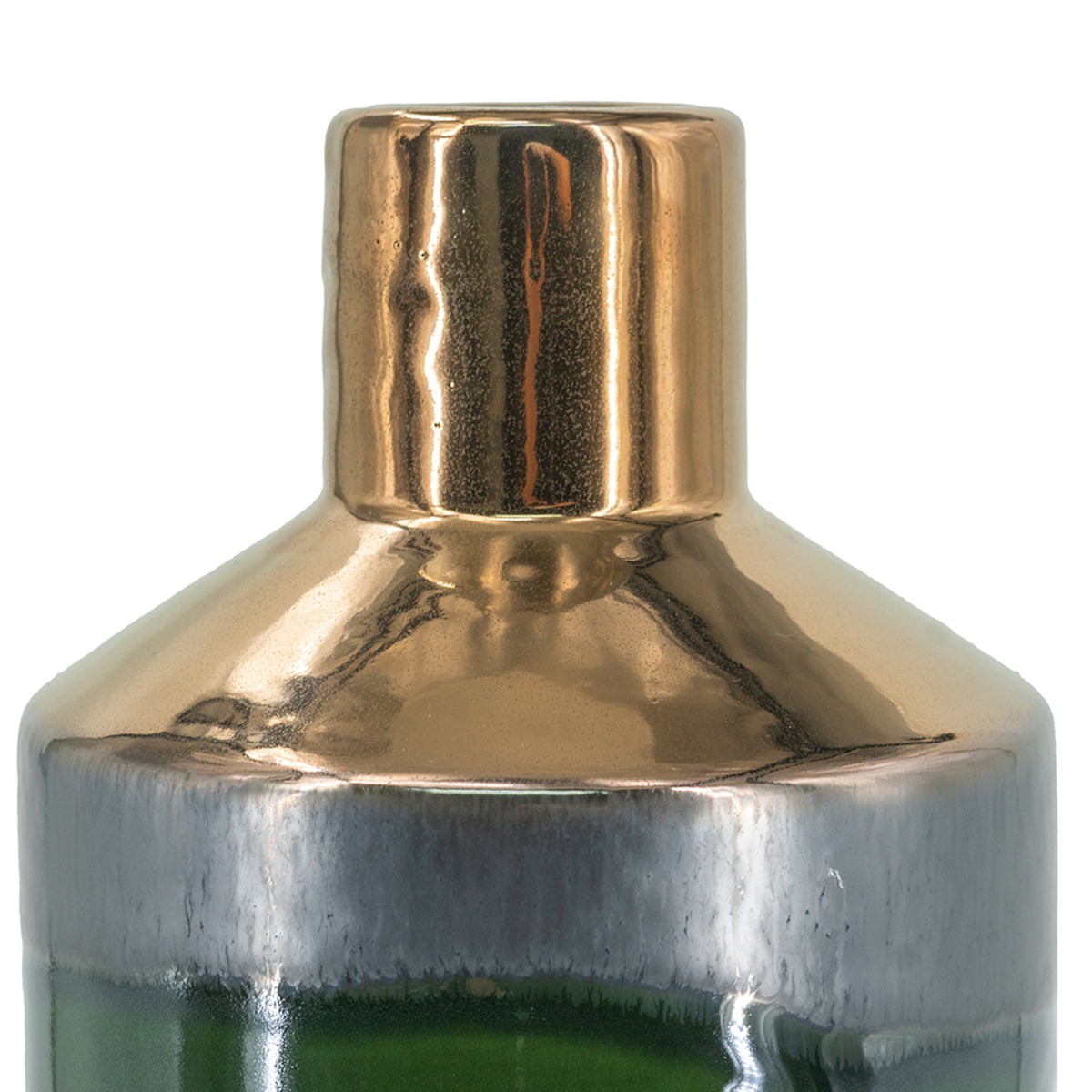 Artekko Electric Κεραμικό Βάζο σε Πράσινο με Μπρονζέ (15.5x15.5x20)cm Artekko Electric Κεραμικό Βάζο σε Πράσινο με Μπρονζέ (15.5x15.5x20)cm