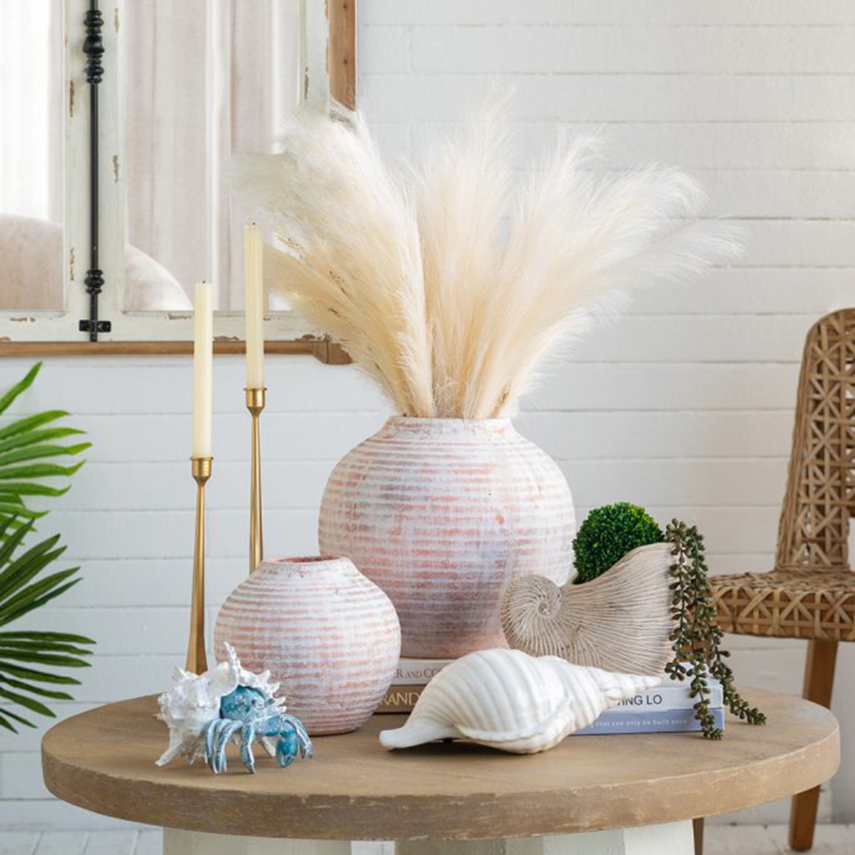 Artekko Andes Λευκό Κεραμικό Επιτραπέζιο Διακοσμητικό Κοχύλι (31x15x11)cm