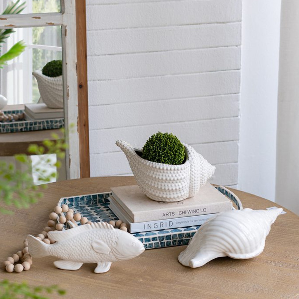 Artekko Andes Λευκό Κεραμικό Κασπώ (24x16.5x14)cm