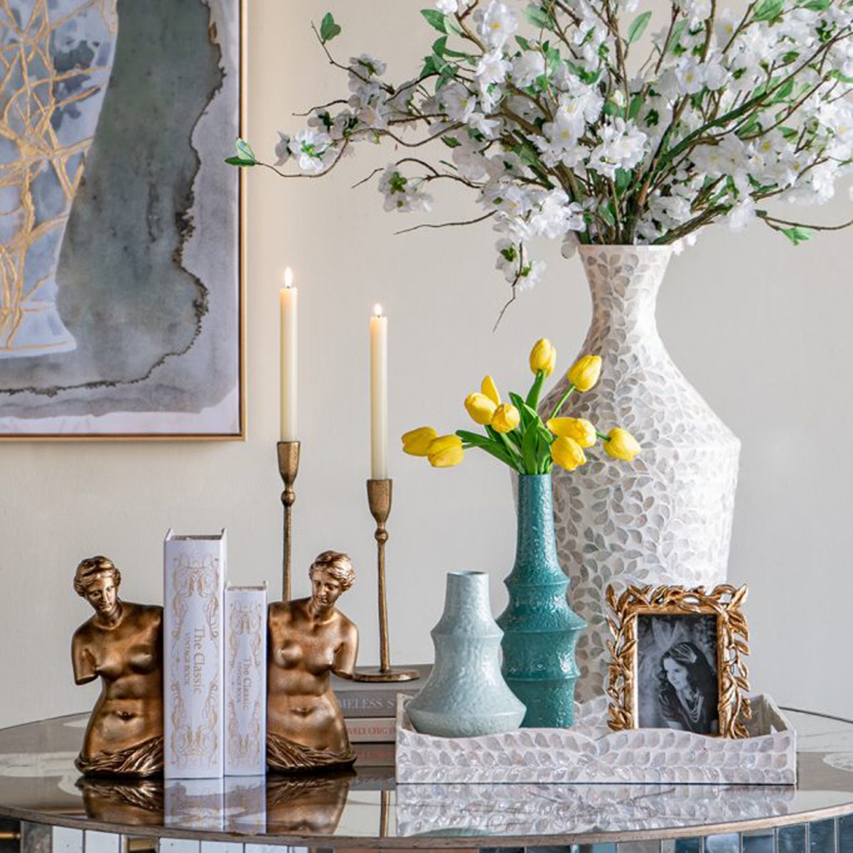 Artekko Andes Γαλάζιο Κεραμικό Βάζο (14x14x20.5)cm