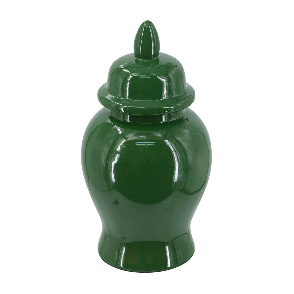 Artekko Melania Πράσινο Κεραμικό Διακοσμητικό Δοχείο Βάζο με Καπάκι (16x16x31)cm