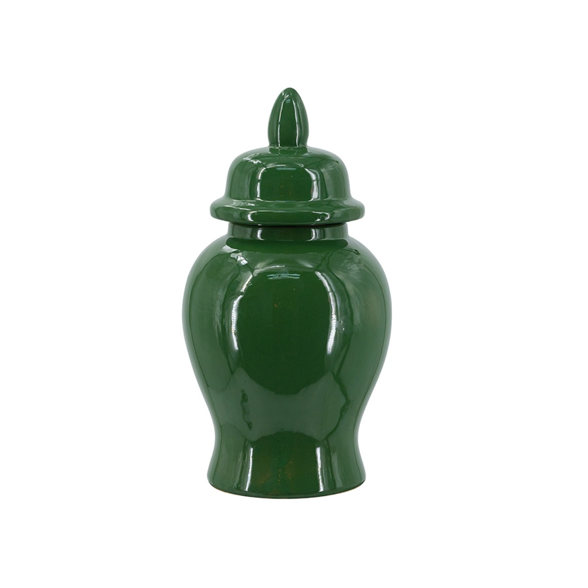 Artekko Melania Πράσινο Κεραμικό Διακοσμητικό Δοχείο Βάζο με Καπάκι (16x16x31)cm