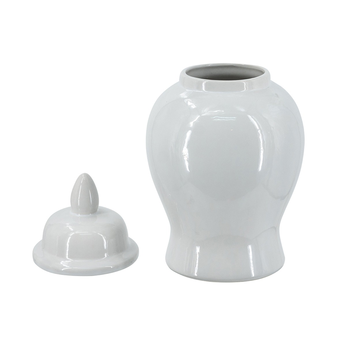 Artekko Melania Λευκό Κεραμικό Διακοσμητικό Δοχείο Βάζο με Καπάκι (16x16x31)cm