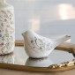 Artekko Aging Λευκό Κεραμικό Διακοσμητικό Πουλί με Λουλούδια (20.5x9x11.5)cm