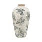Artekko Aging Λευκό Κεραμικό Βάζο με Γκρι Λουλούδια (20.5x20.5x34.5)cm