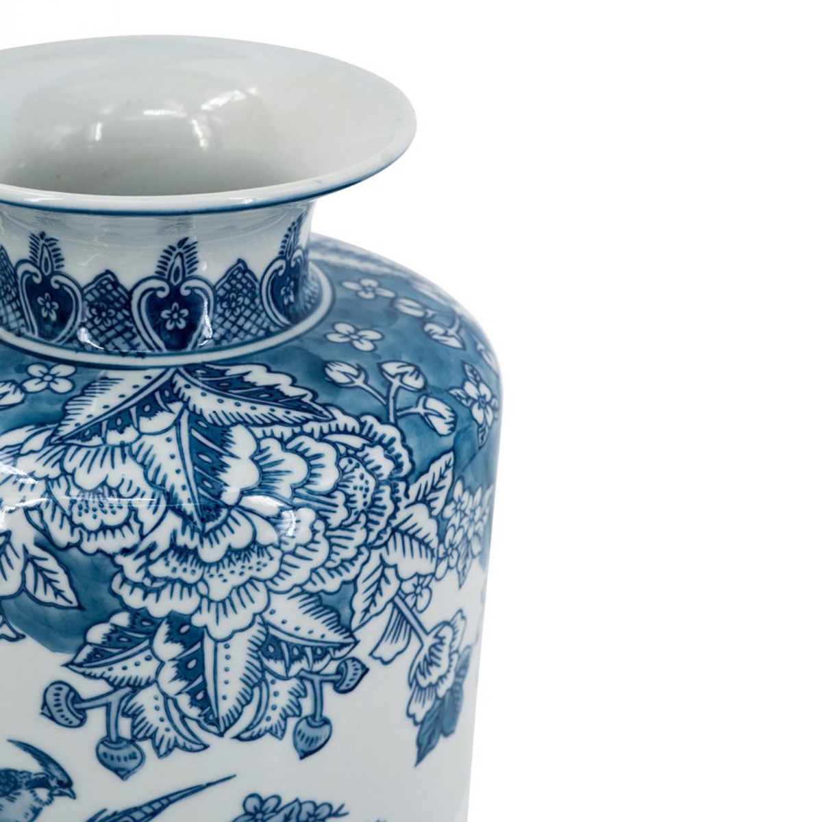 Artekko Melania Διακοσμητικό Βάζο Πορσελάνης σε Άσπρο με Μπλε (20x20x21)cm