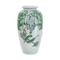 Artekko Melania Διακοσμητικό Βάζο Πορσελάνης σε Άσπρο με Πράσινο (19x19x37)cm
