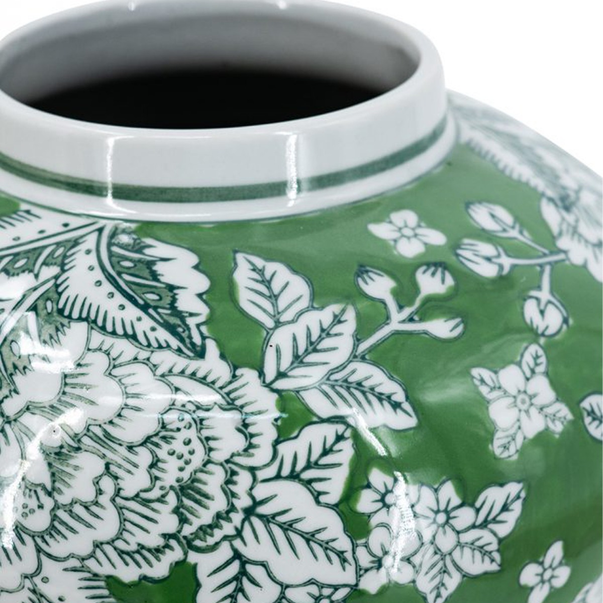 Artekko Melania Διακοσμητικό Βάζο Πορσελάνης σε Άσπρο με Πράσινο (21x21x26)cm