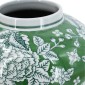 Artekko Melania Διακοσμητικό Βάζο Πορσελάνης σε Άσπρο με Πράσινο (21x21x26)cm