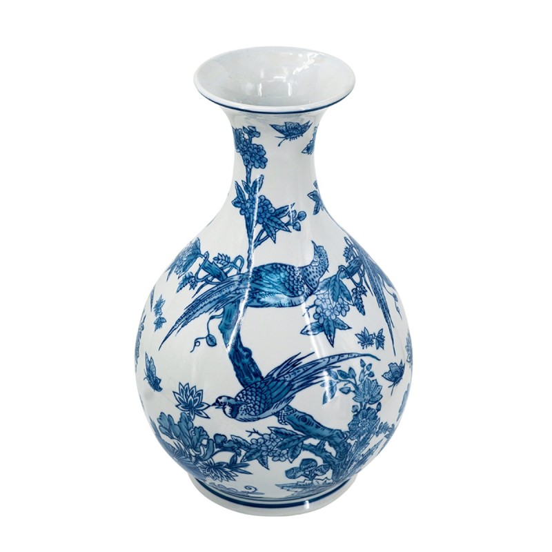 Artekko Melania Διακοσμητικό Βάζο Πορσελάνης σε Άσπρο με Μπλε (22x22x36)cm