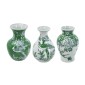 Artekko Melania Διακοσμητικά Βάζα Πορσελάνης σε Άσπρο με Πράσινο (10x10x15.5)cm 3pcs