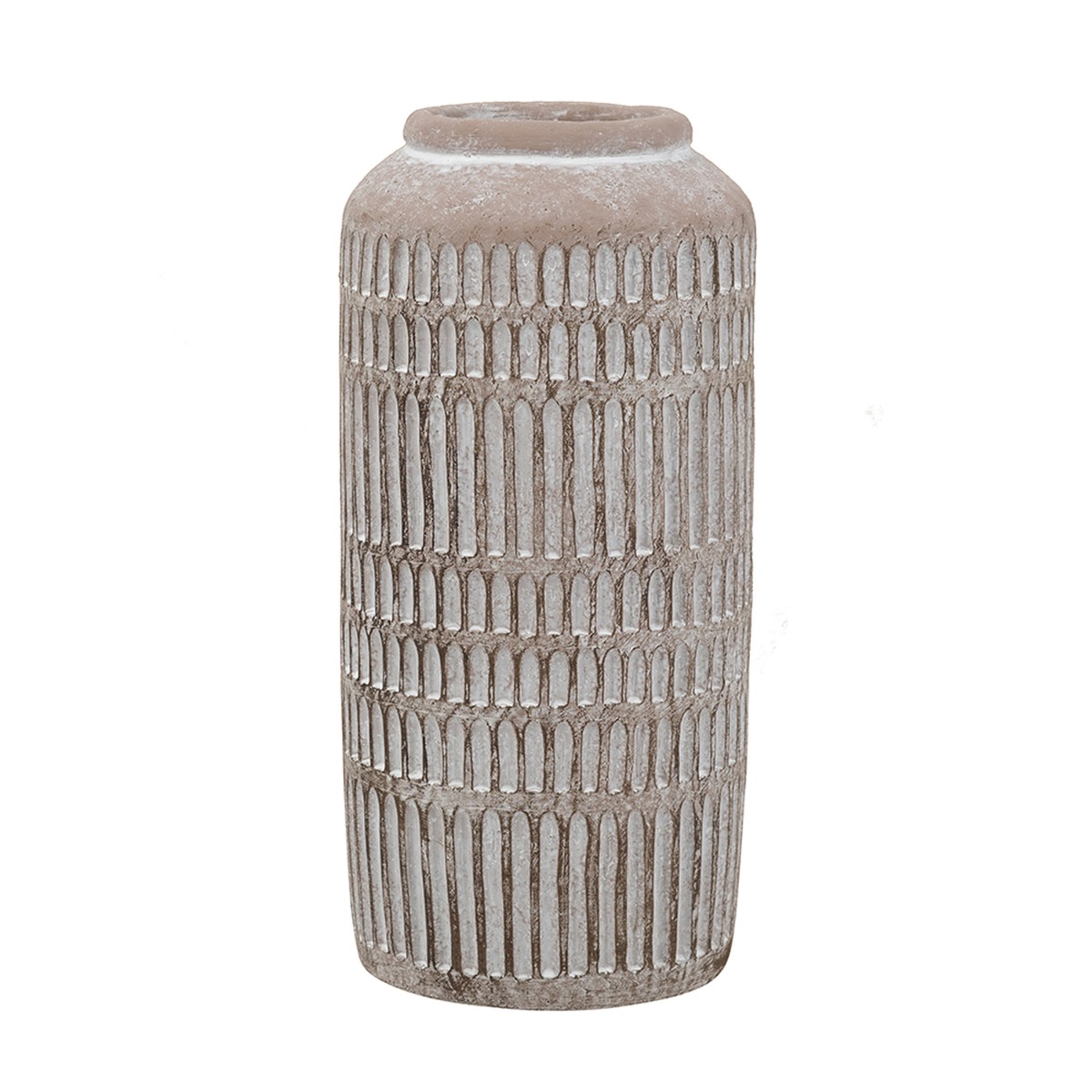 Artekko Cement Μπεζ Τσιμεντένιο Βάζο (14x14x30)cm