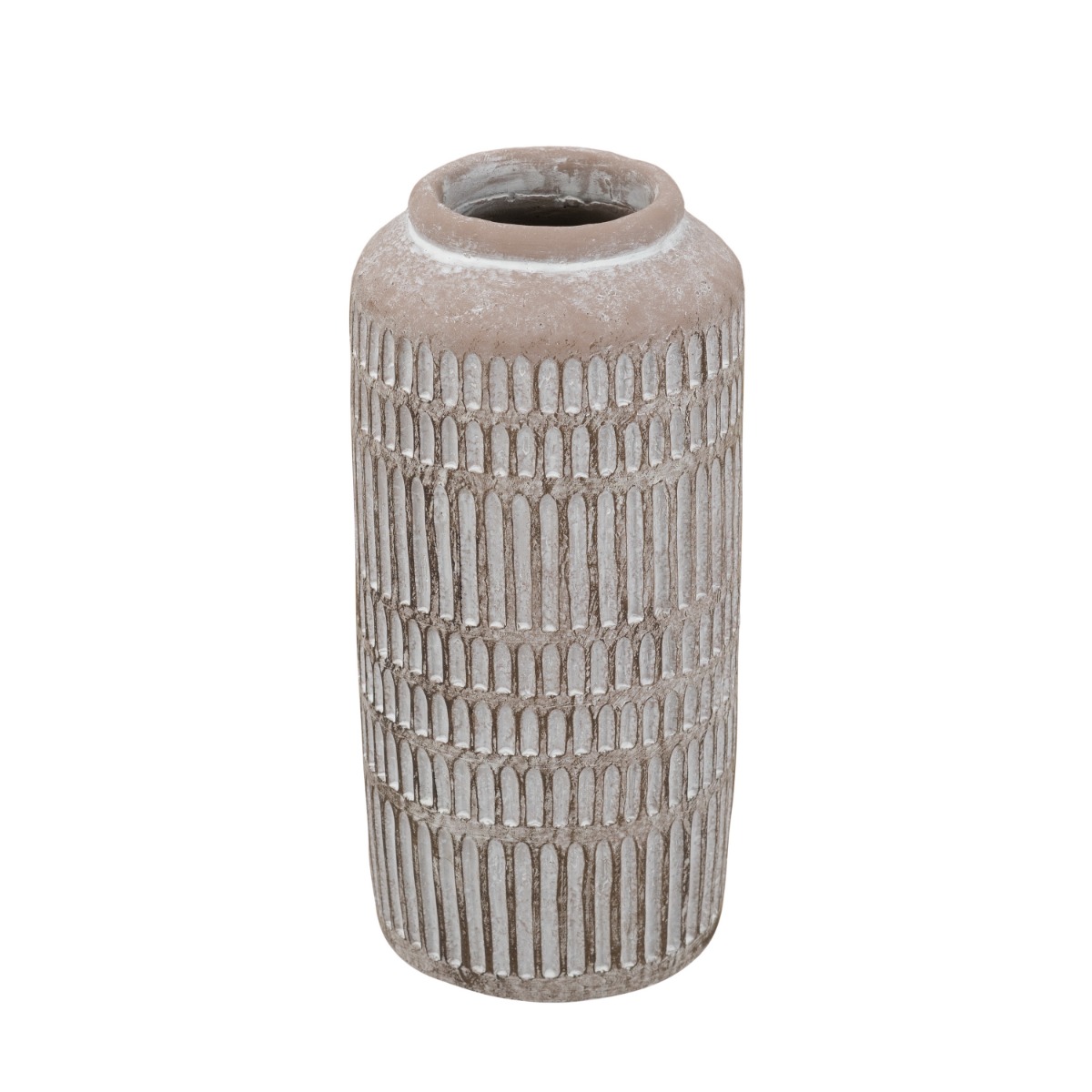 Artekko Cement Μπεζ Τσιμεντένιο Βάζο (14x14x30)cm