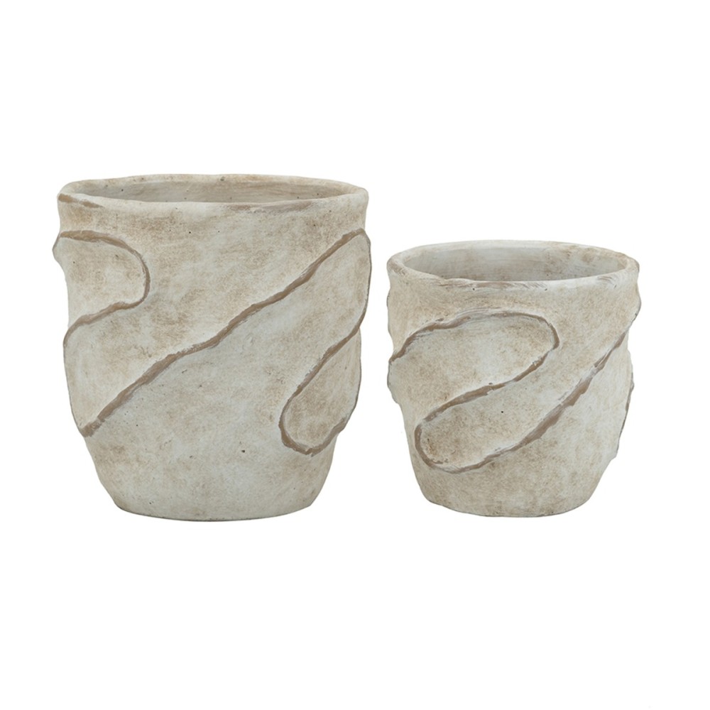 Artekko Cement Μπεζ Τσιμεντένια Κασπώ (18x18x18)cm 2pcs