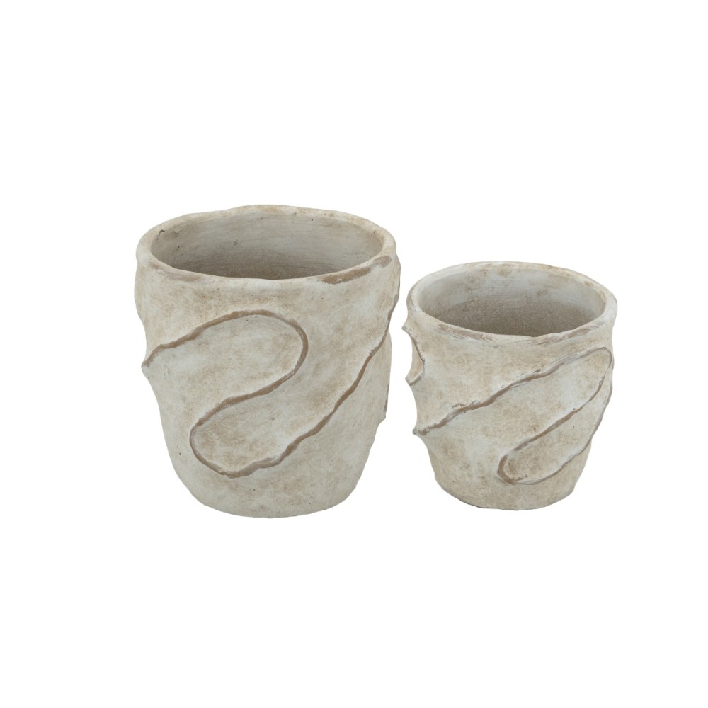 Artekko Cement Μπεζ Τσιμεντένια Κασπώ (18x18x18)cm 2pcs
