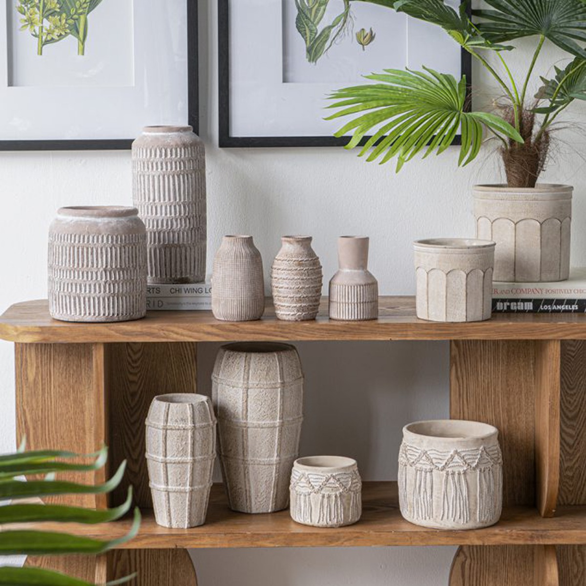 Artekko Cement Καφέ Τσιμεντένια Βάζα (9.5x9.5x15)cm 3pcs