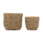 Artekko Cement Καφέ Τσιμεντένια Κασπώ (21x20.5x18.5)cm 2pcs
